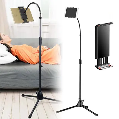 Universal Tripod Floor Stand Holder Adjustable Gooseneck For IPad IPhone Tablet • £15.59