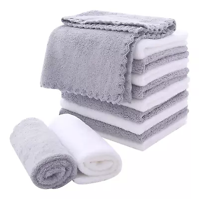 Microfiber Facial Cloths Fast Drying Washcloth 12 Pack - Premium Soft Makeup Rem • $20.68