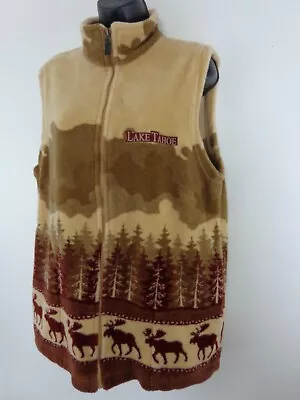 Cityscape Vest Women's L Tan Brown Lake Tahoe Full Zip Fleece • $20.99