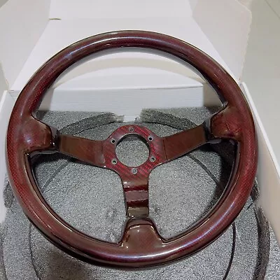 Hiwowsport 14  Genuine Carbon Fiber 3  Depth Racing Steering Wheel Red 350mm AU • $149.99
