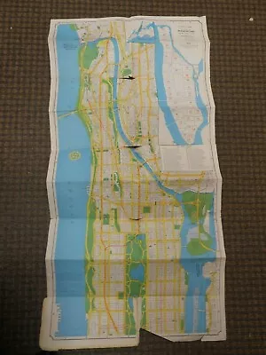 Hagstrom's 1950's Postal Zone Map Of Manhattan • $10
