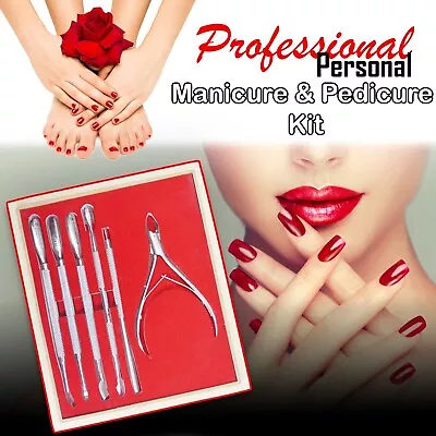 6Pcs Men Women Manicure Pedicure Set Finger Toe Nail Nipper Pushers Grooming Kit • $28.15