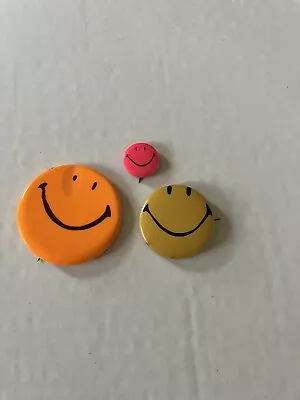 Vintage Pinback Smiley Face Buttons 60s -70's  • $9.50