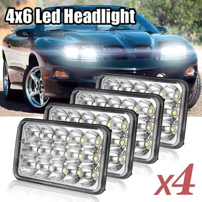 4PCS 4x6  Inch LED Headlights Blue Halo CCFL For Pontiac Trans Am 1998 2000 2002 • $135.99