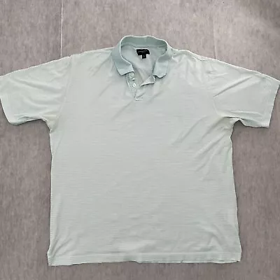 Burberry Golf Shirt Adult Large Mint Green Polo Striped Cotton Italy Logo Mens L • $35.96