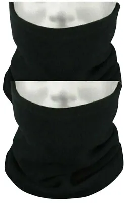 2x  Snoods Thermal Black Neck Warmer Fleece Snood Warm Winter Mens Ladies Unisex • £8.87