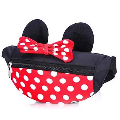 Kids Little Girls Minnie Mouse Canvas Baby Fanny Pack Toddler Waist Bag Outdoor • £8.39