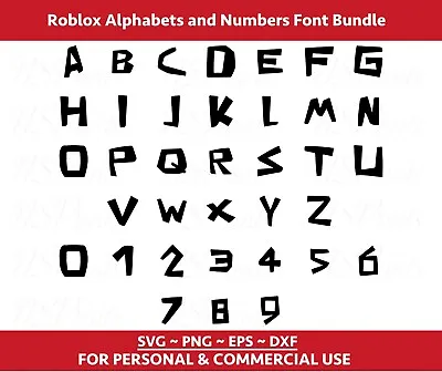 Roblox Alphabets And Numbers Font SVG Roblox Font Vector Roblox Alphabet SVG • $1.25