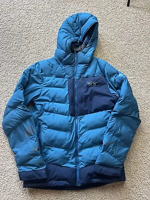 Mountain Hardwear Therminator Parka Blue Full Zip Hooded Mens Medium READ • $45