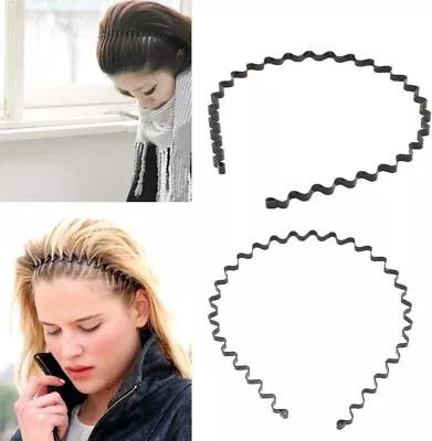 £0.99 • Buy Summer Unisex Metal Headband Spring Wavy Hair Band Hairband For Exercise Yoga 