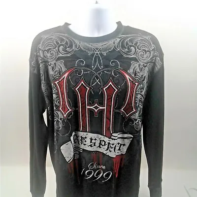 P. Miller Designs Mens Black LS Pullover W/Great  Respect  Graphic Size XL • $22.88