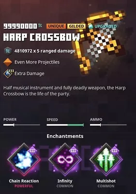 Minecraft Dungeons - Harp Crossbow Unique Gilded (Xbox)(PS4)(Switch)(PC) 🔥 • $7