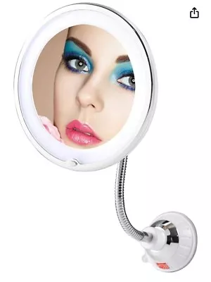 10x  Magnification With Light Flexible Make Up Mirror With Lights • $16.99