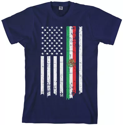 Mexican American Flag Men's T-Shirt Mexico Descent US Pride • $14.95