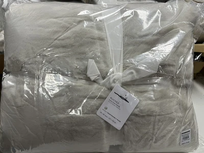 $99 • Buy POTTERY BARN Ruched Faux Fur THROW COZY BLANKET 50x60 Ivory