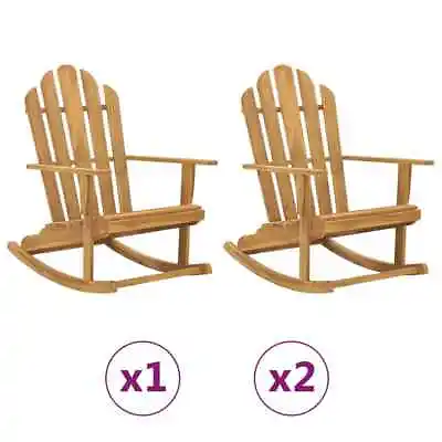 $176.99 • Buy Adirondack Rocking Chair Porch Rocker With High Back Solid Wood Teak VidaXL