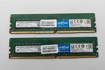 Crucial 32GB (2 X 16GB) DDR4 2133MHz UDIMM 1.2V CL15 (CT16G4DFD8213.16FA1) • $49.99