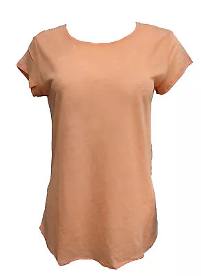 Majestic Filatures Orange Linen Silk Short Sleeve Tee Size Small NWT • $34.29