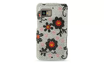 Case For Motorola Bionic Targa / Xt875 Full Diamond Silver W/ Black Daisy • $9.99