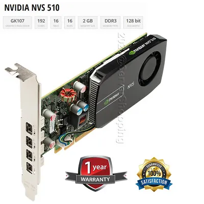 HP NVIDIA Quadro NVS 510 2GB DDR3 Graphics Card C2J98AT 4K Support 700101-002 • £26.98