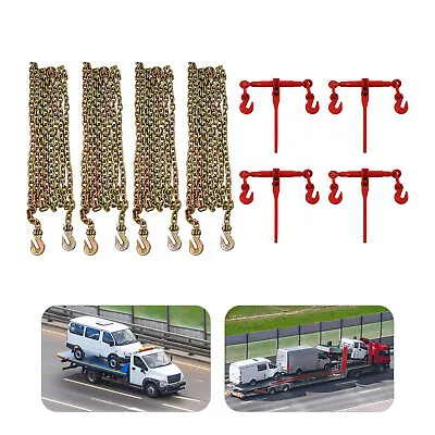 4 Set Pack Chain And Binder Kits Ratchet Load Binder 5/16''- 3/8''+20ft Chains • $217.55