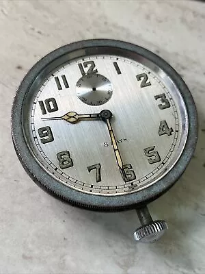 Unbranded 8 Day Clock Manual Wind Car Clock Silver Linen Dial • $50