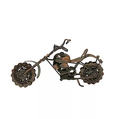 Copper Bronze Color Metal Mechanic Motorcycle Display Art Figure Ws2028 • $128.70