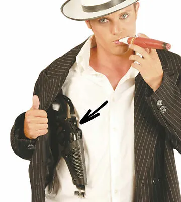 Revolver With Shoulder Holster Gangster Police Cop 20s 30s Fancy Dress GU/16643 • £15.99