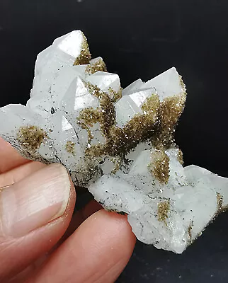 48g Natural Clear Aureate Mica White Quartz Crystal Cluster Mineral Specimen • $1.80