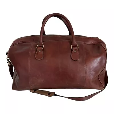 Old Angler Large Leather Travel Duffel Bag • $80
