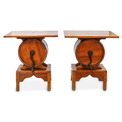 $850 • Buy Antique Style (2 Pc) Wooden Butter Churn Side Tables