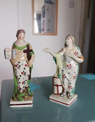 £89 • Buy Two Staffordshire Pearlware Figures Of  Faith  18th/19th Century 