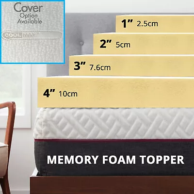 Orthopedic Memory Foam Mattress Toppers All Sizes And Depths Memory Foam Pillow • £24.29