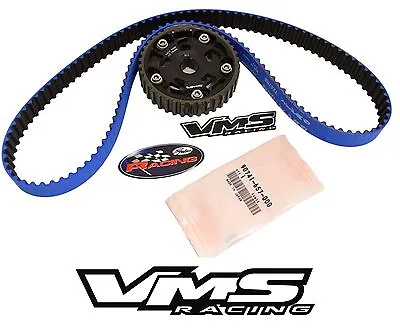 VMS X GATES RACING TIMING BELT & CAM GEAR FOR 88-91 HONDA CIVIC D16 BLACK • $169.88