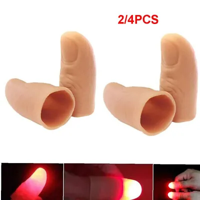 2/4Pc Magic Thumbs Glow Finger Trick Close Up Street Party Light Thumb Appearing • $8.99