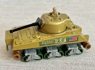 Vintage Lesney Matchbox Battle Kings K-101 WWII US Sherman Tank 1974 NO TRACK • £9.99