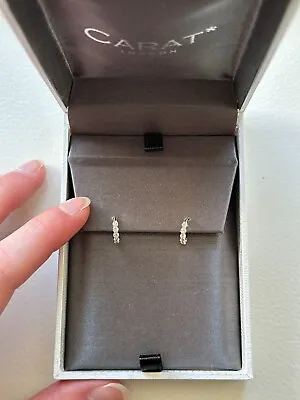 Carat London Gentle Diamonds 9K Solid Gold Celia Hoop Earrings With Diamonds • £380
