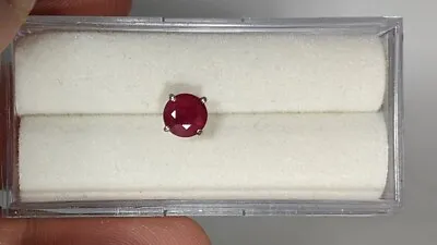 One Single Natural Ruby Pigeon Blood Red Stud Earring 14K WG 5.5mm .85ct Mens • $99.97