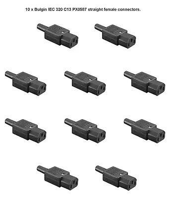 10 X Bulgin IEC 320 C13 PX0587 Straight Female Socket Computer Power Plug. • £9