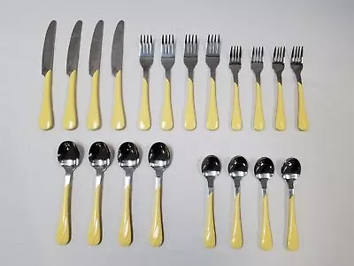 Vintage FIESTA WARE Swirl Stainless Flatware Silverware 20 PC Fork Spoon Knife • $48