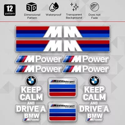 BMW Motorsport GmbH M Power Sport Car Sticker 3D Decal Stripes Logo Decorate • $9.99