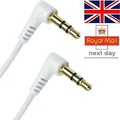 3.5mm Jack Audio Cable Male Right Angle AUX Car Lead Stereo Cord 1m To 10m Gold  • £3.79