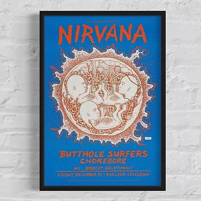 NIRVANA 'Oakland Stadium' 1993 California Concert Poster BGP-90 13 X19  • $39.93