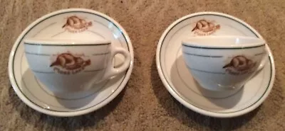 2 Vintage Moss Lake Adirondacks Camp Cups & Saucers Syracuse China • $70.69