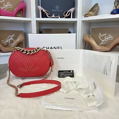 Chanel Red Lambskin Camera Bag Crossbody • $4200