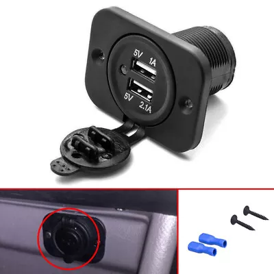 $9.65 • Buy 1 Set 3.1A Waterproof Dual USB Port Charger Socket Outlet 12V LED Car Parts
