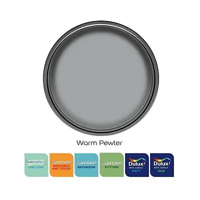 £27.99 • Buy Dulux Paint Warm Pewter Matt Or Silk Emulsion Various Finishes 2.5 Or 5 Litres