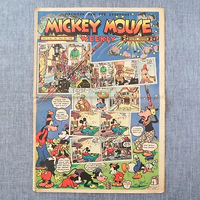 1938 Mickey Mouse Weekly Comics Vol. 3 No. 144 Walt Disney Vintage Newspaper • $49.99