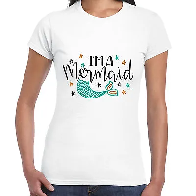 Im A Mermaid - Ladies T Shirt -  Gift  Fun Swimming Beach Tee • £10.99