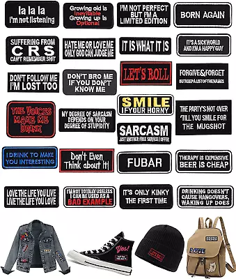 Iron On Word Patches 25pcs - Assorted For Motorcycle Biker Vests • $14.99